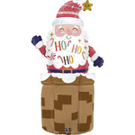 28" Adorable Santa In Chimney Stand Up Air Fill Balloon