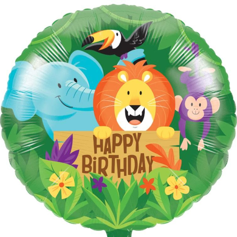 Jungle Friend Happy Birthday 18" Foil Balloon