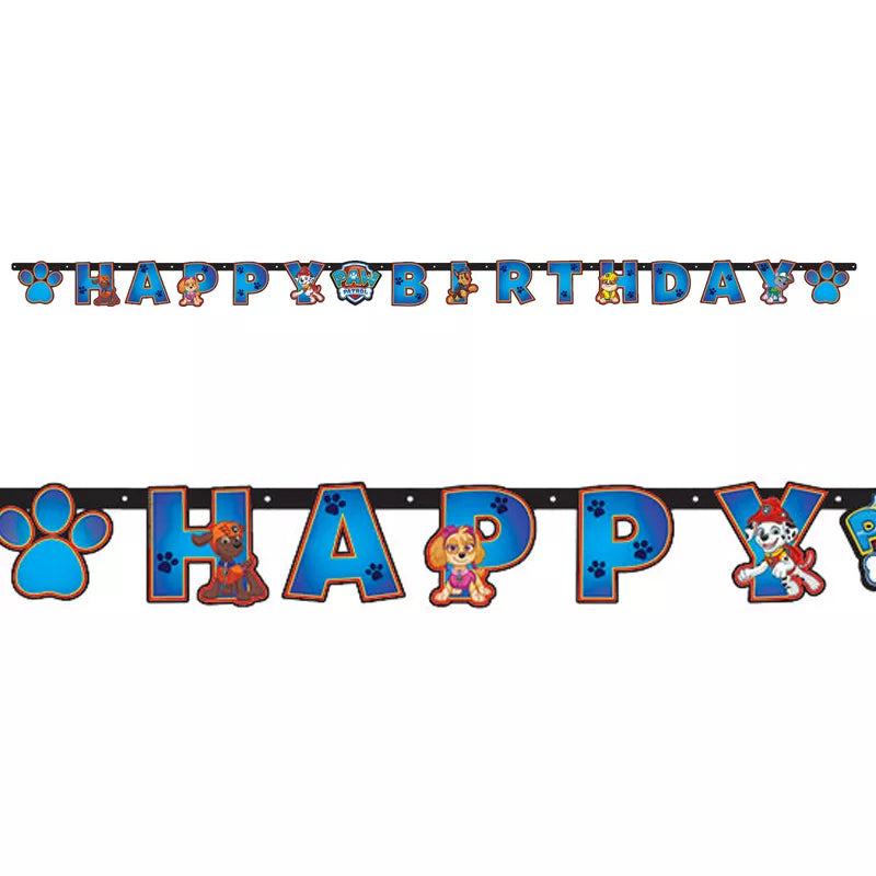 Paw Patrol Jointed Happy Birthday Banner - Each