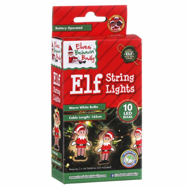 Elves Behavin Badly Elf Design LED String Lights