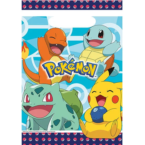 Pokémon Party Plastic Loot Bags - 8pk