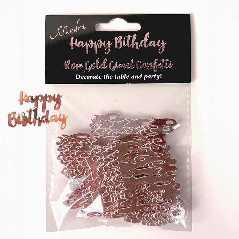 Giant Rose Gold Happy Birthday Confetti