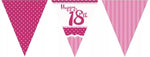 Perfectly Pink Happy 18th Birthday Paper Flag Bunting