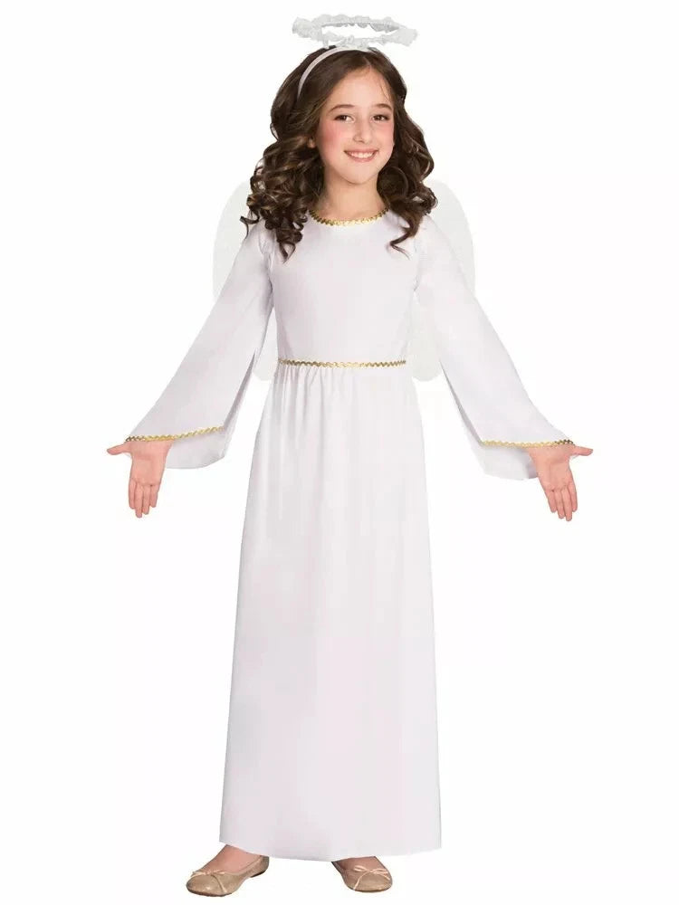 White Nativity Angel Dress & Wings