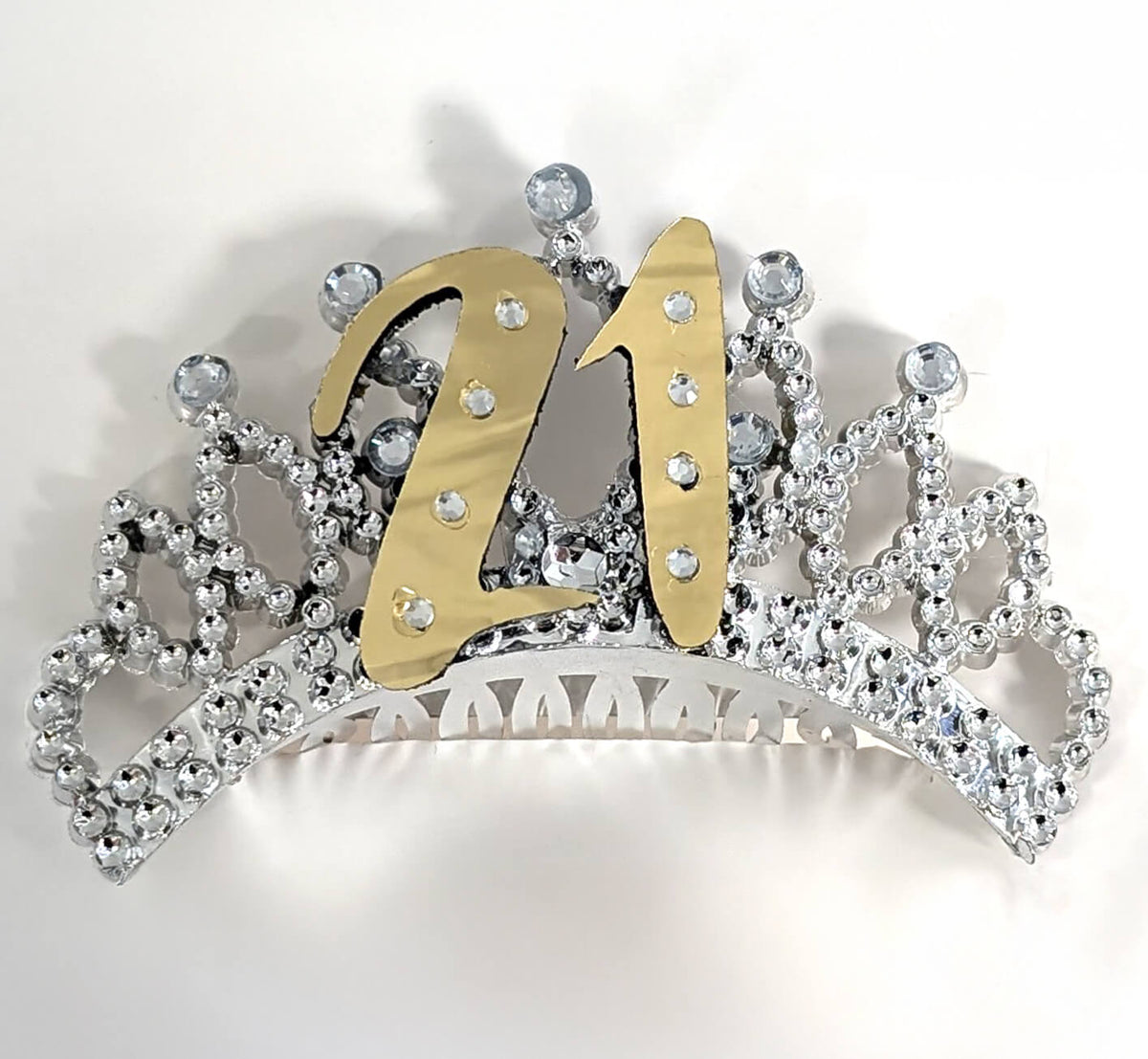 21st Champagne Gold Boxed Birthday Tiara