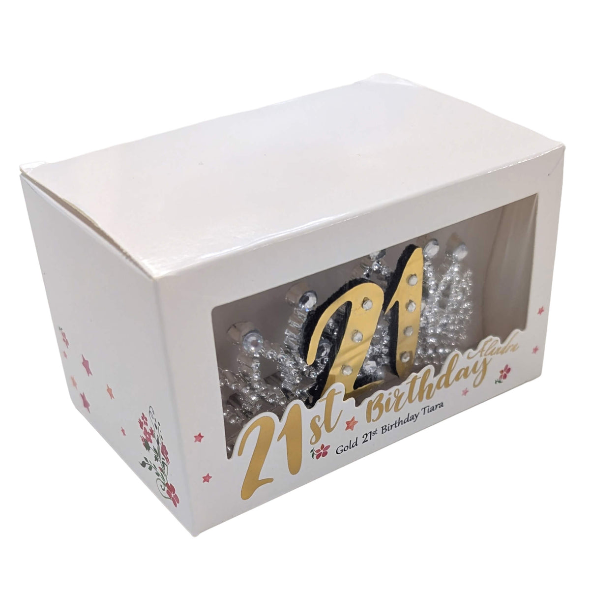 21st Champagne Gold Boxed Birthday Tiara