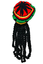 Unisex Rasta Jamaican Hat with Dreadlocks